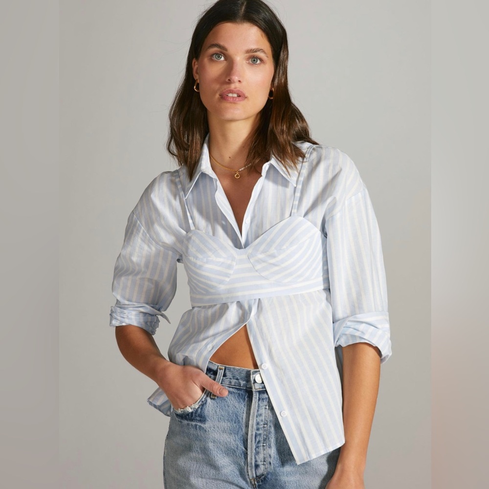 Anthropologie Mare Mare Buttondown Bralette Set